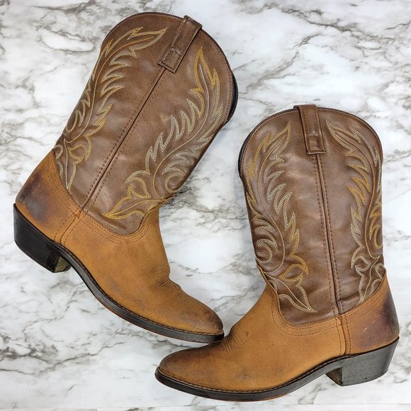 Laredo Shoes - Laredo Kadi Distressed Brown Cowgirl Cowboy Boots 5742